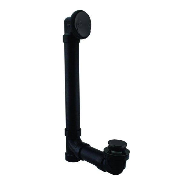 Westbrass Tip Toe Sch. 40 ABS Bath Waste W/ Two-Hole Elbow in Powdercoated Flat Black D4931-62